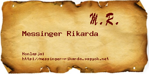 Messinger Rikarda névjegykártya